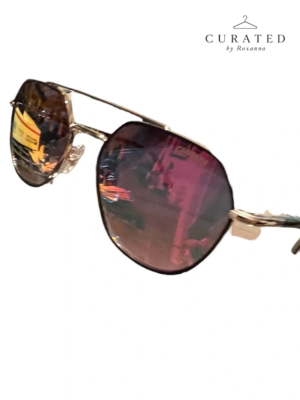 Carrera Festival Edition Mirror Aviator Sunglasses Gold Frame Rose Mirror Lens